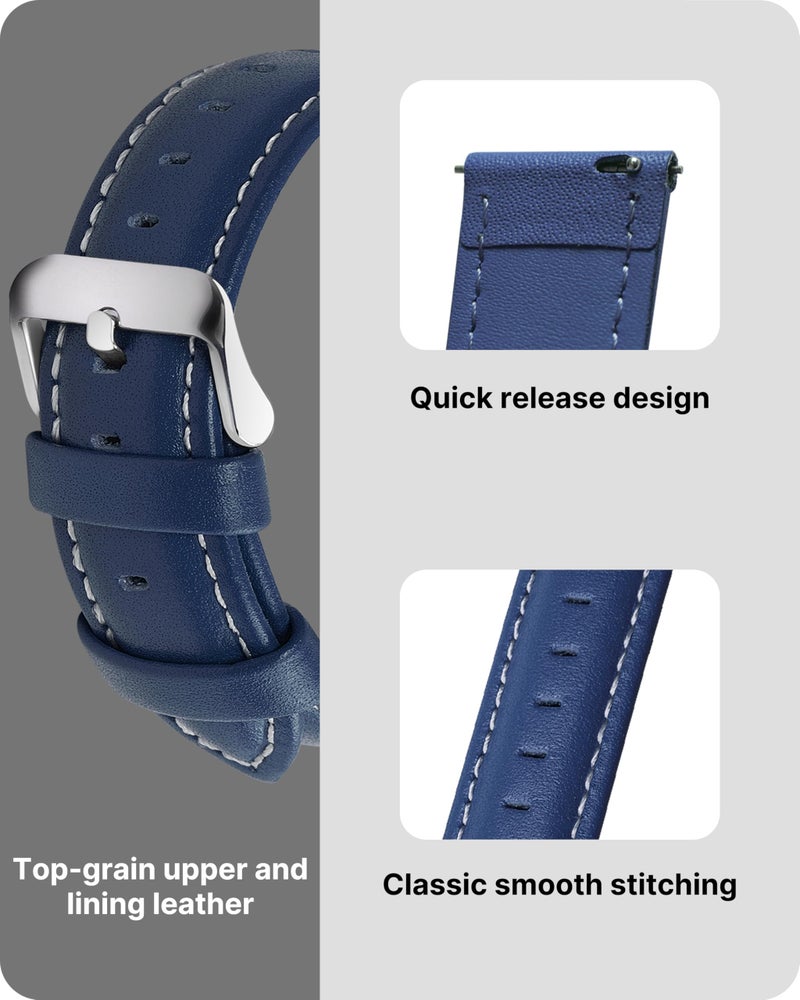 Fullmosa Watch Band, Quick Release Leather Watch Strap for Men Women, Replacement Bands Width 14mm 16mm 18mm 19mm 20mm 21mm 22mm 24mm - Image 4